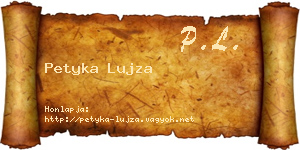 Petyka Lujza névjegykártya